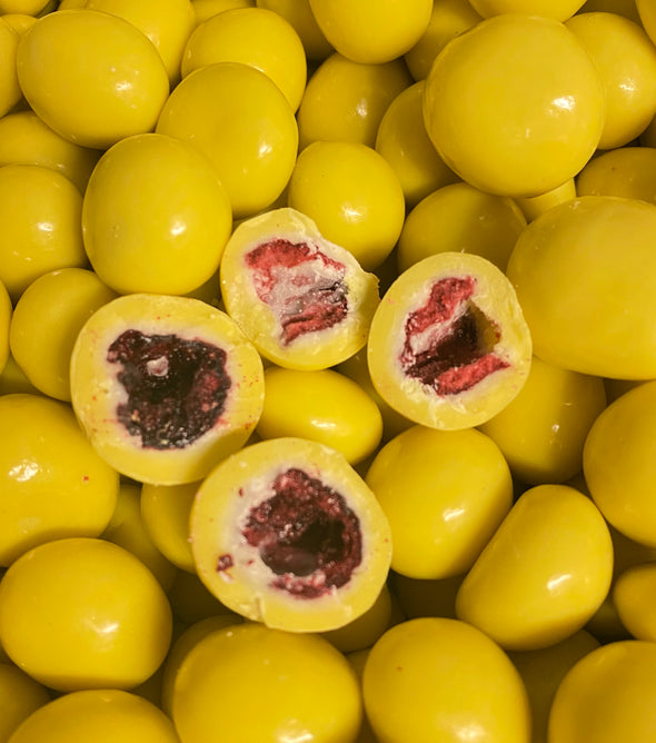 Gevriesdroogde Frambozen met chocolade 100 gram