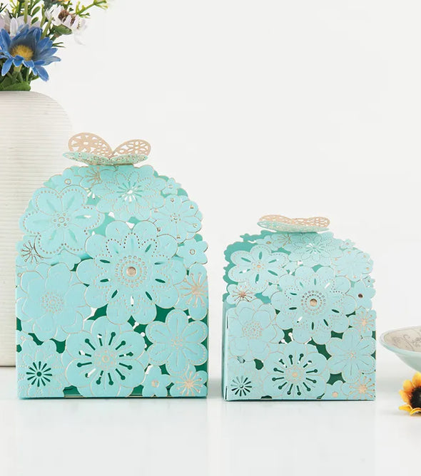 Bloemmotief met vlinder - 10 Box