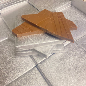 Chocolate decoratie vierkant zilver