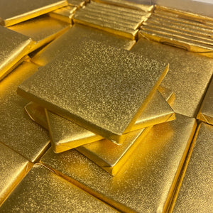 Chocolate decoratie vierkant goud