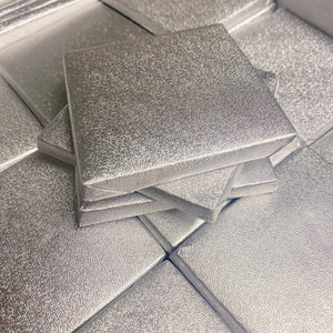 Chocolate decoratie vierkant zilver