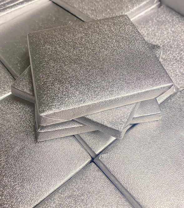 Chocolate decoratie vierkant zilver