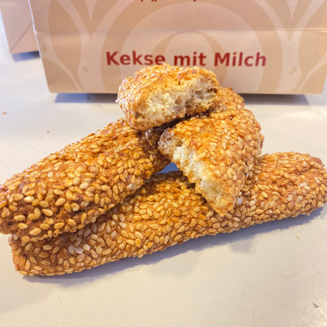 Melk- en sesamcakes 400 gram